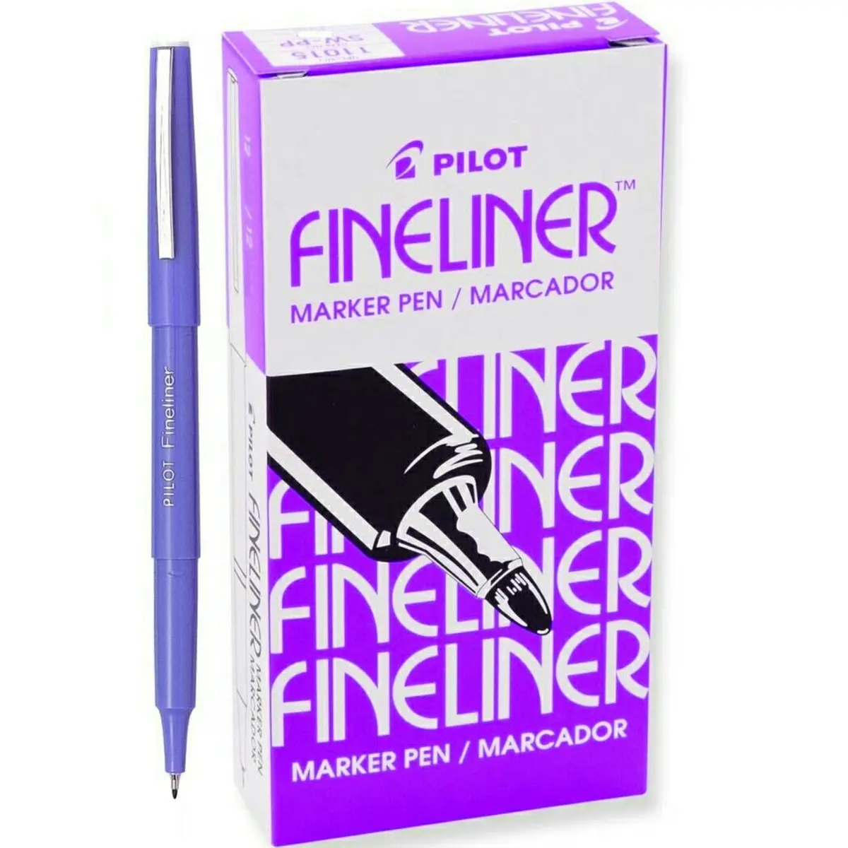 Pilot Original Fineliner Pen Marker 0.4Mm Purple Box 12 1