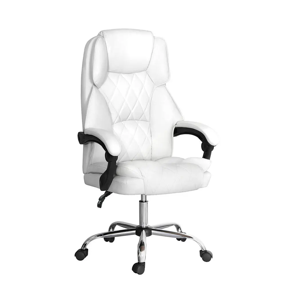 Artiss Executive Office Chair Leather Recliner (White) 1