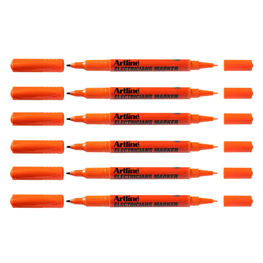 Artline Electricians Permanent Marker 1/4Mm Dual Nib (Orange) [12-Pieces] 1