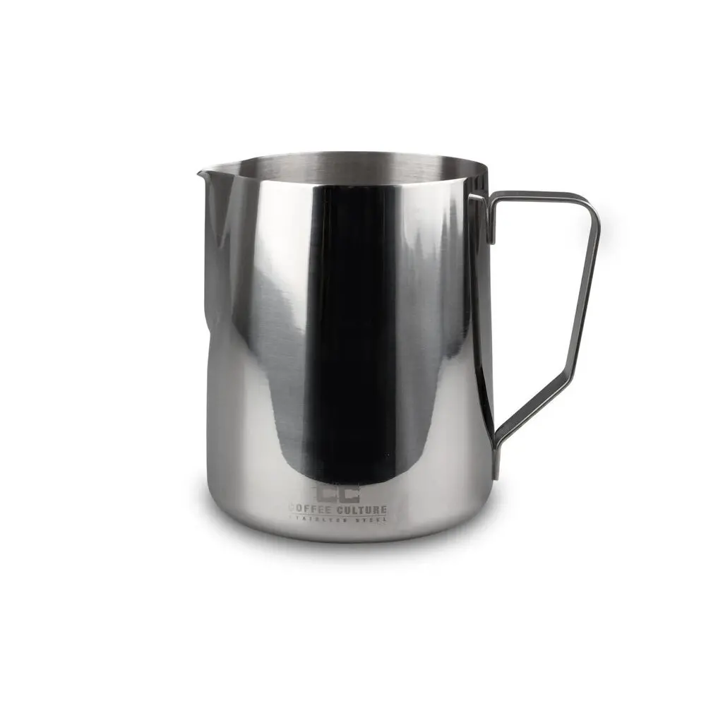 Coffee Culture Stainless Steel 1L Milk Frothing Jug Container With Handle (Silver) 1