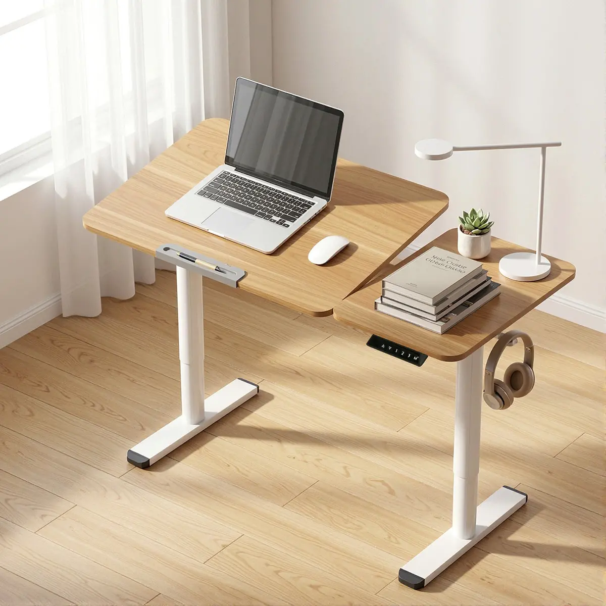 Artiss Adjustable Standing Desk Motorised Drawing Drafting Table Wfh Small 110Cm 1