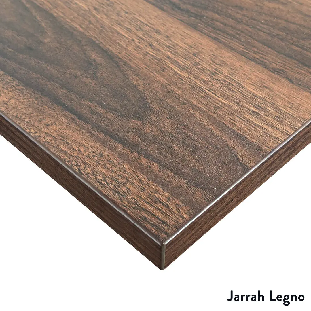 Desky Dual Melamine Sit Stand Desk 200Cm Jarrah Legno Desktop And Grey Frame 2