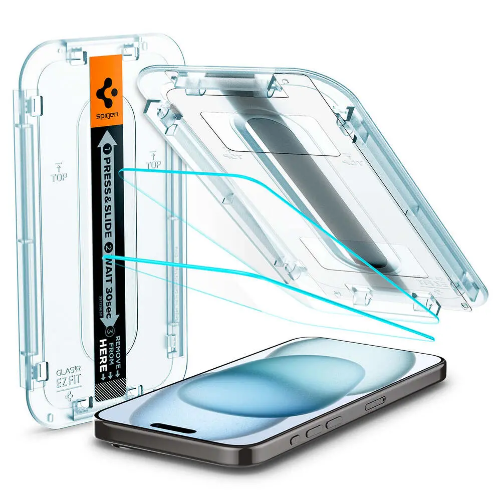 Spigen Apple Iphone 16/15 Ez Fit Glas.Tr Slim 2Pcs Glass Screen Protector - Clear 1