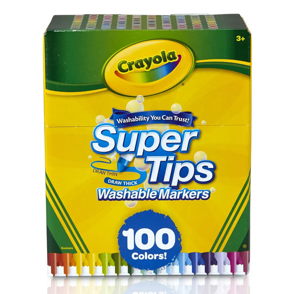 100Pc Crayola Super Tips Washable Markers 3+ 1