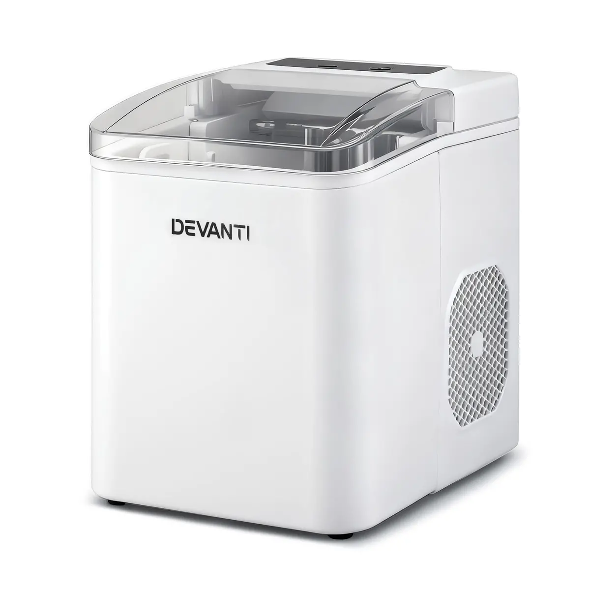 Devanti Ice Maker Machine Portable 12Kg Countertop With Self-Cleaning 1.2L (White) 1