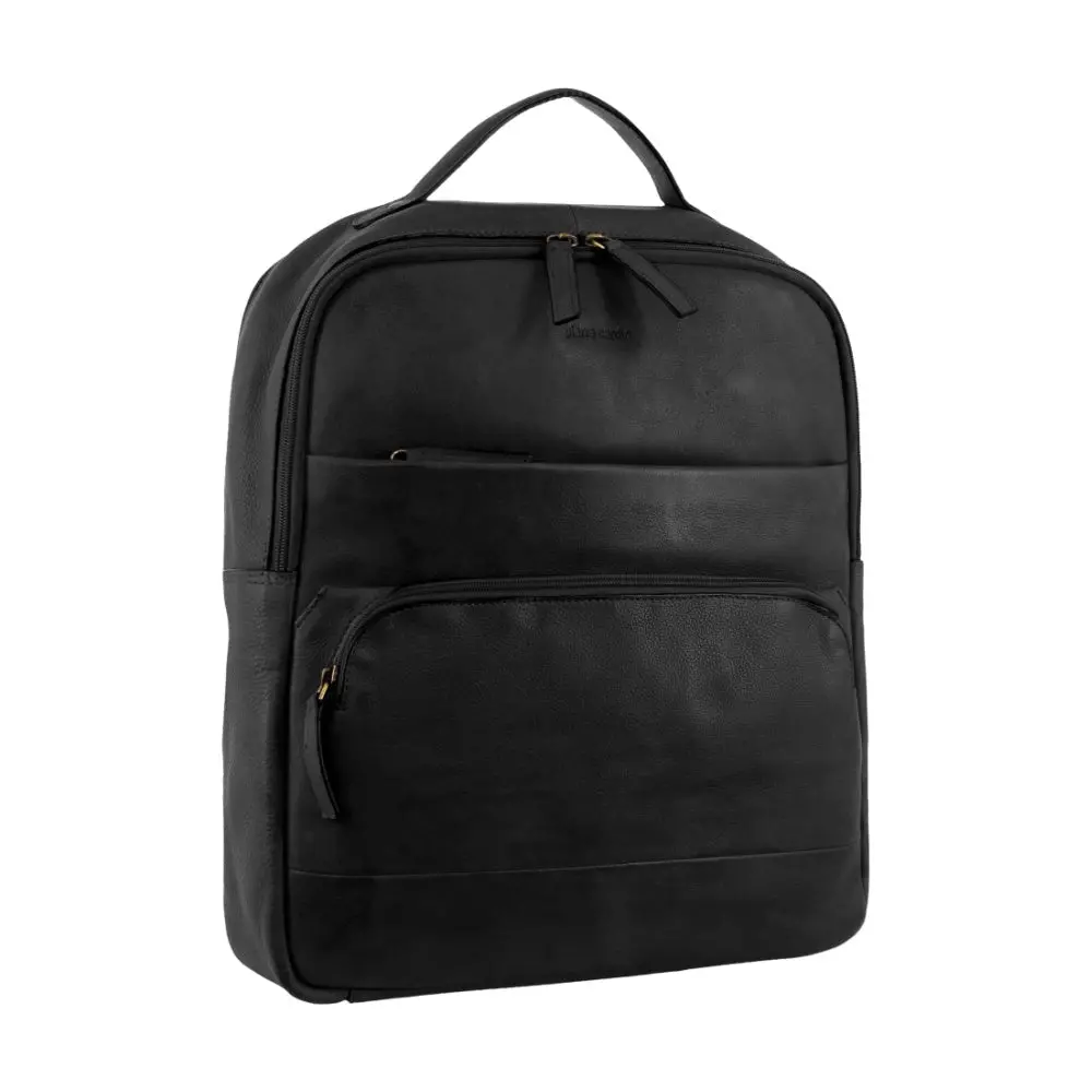Pierre Cardin Rustic Leather Business Backpack/Computer Bag 30X36cm Black 1