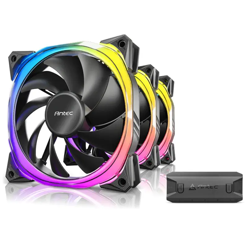 Antec Fusion 120Mm Argb Pwm Black Case Fan With Argb Controller - 3 Pack 1