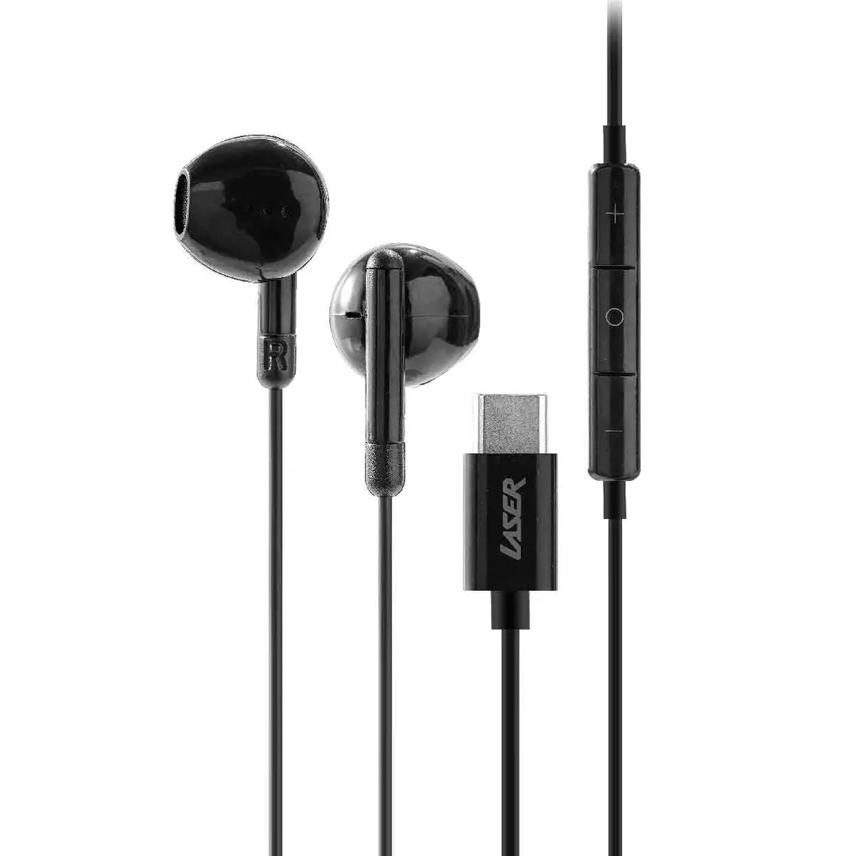 Laser Usb-C Earphones With Built-In Microphone (Black) 1