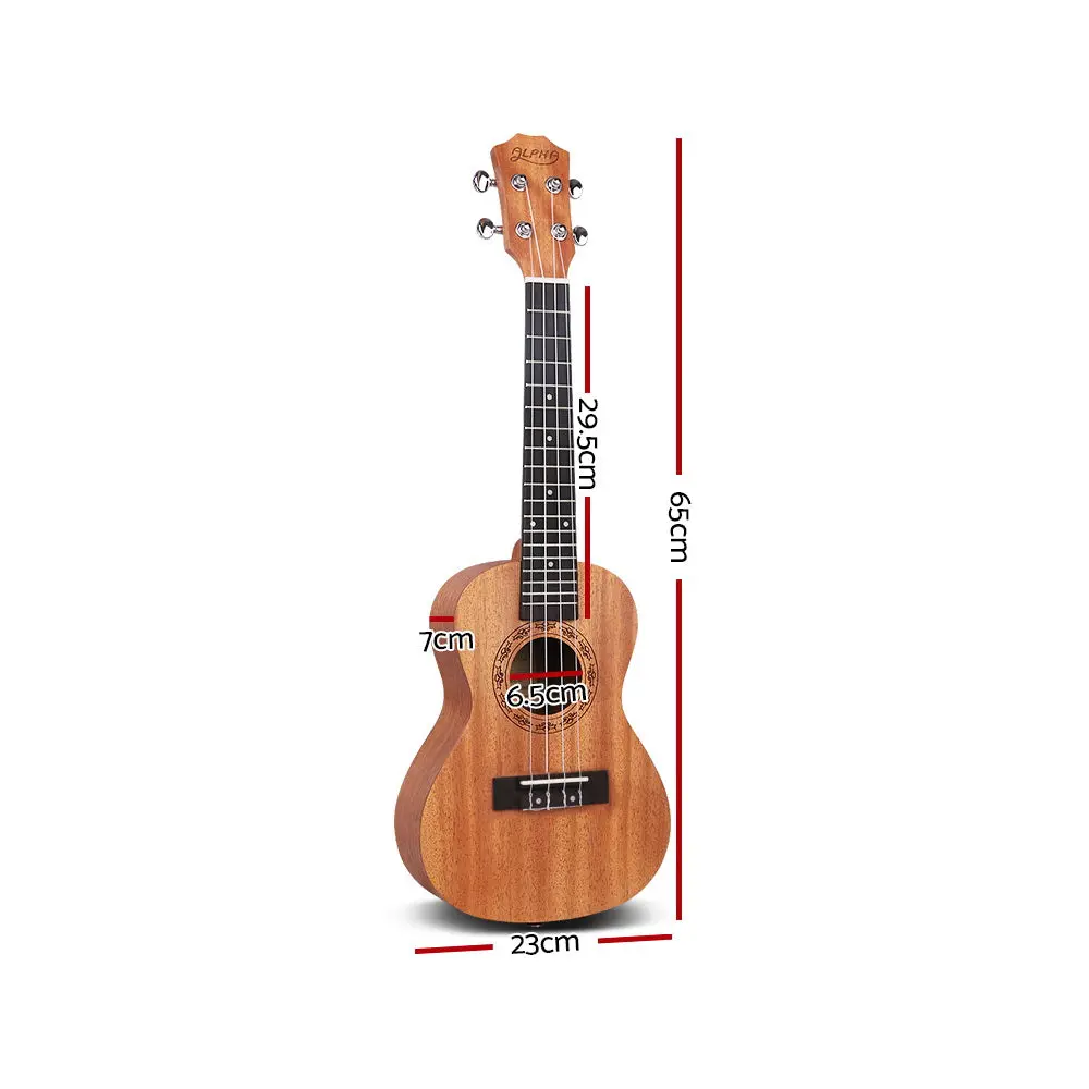 Alpha 26" Ukulele Natural Mahogany Tenor Beginner Gift W/ Carry Bag 2