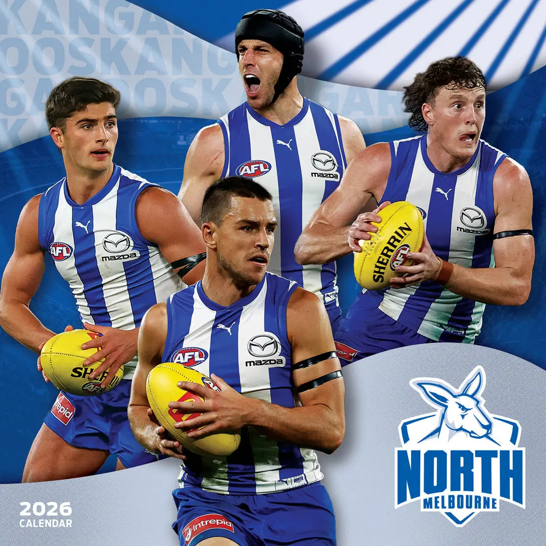 Paper Pocket Afl North Melbourne Kangaroos 2026 Calendar 1