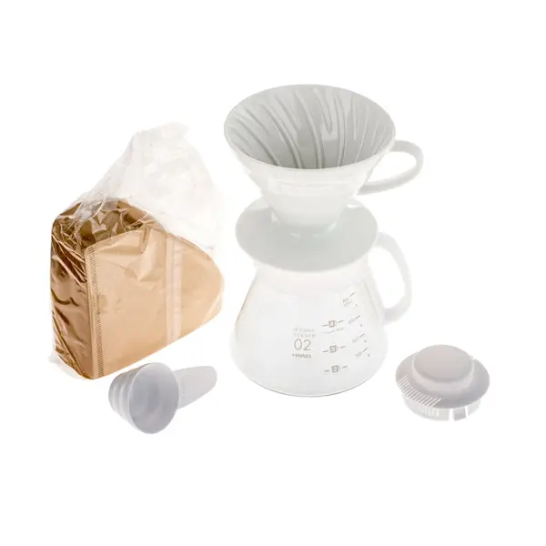 Hario V60 Ceramic Pour Over Set - White 2