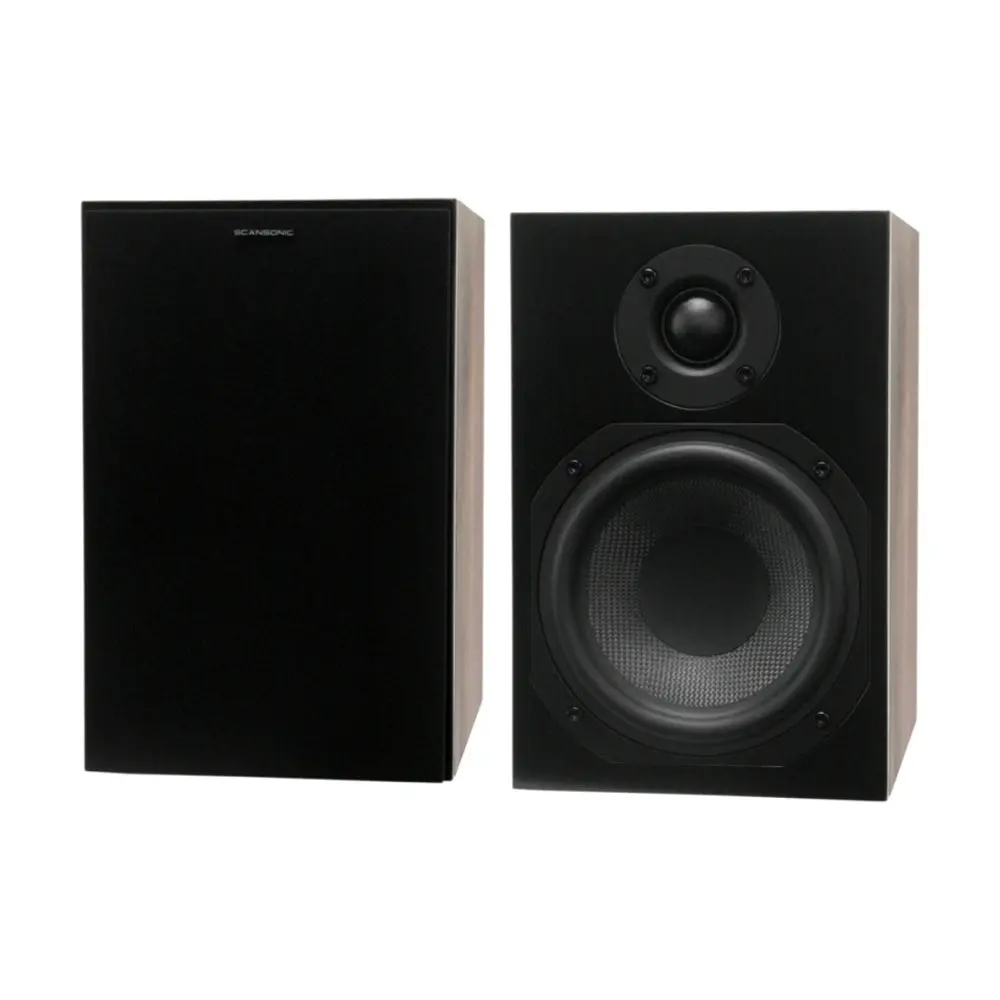 Scansonic Hd 2-Pieces L5 Series Bookshelf Home Speakers 120W (Walnut) 1