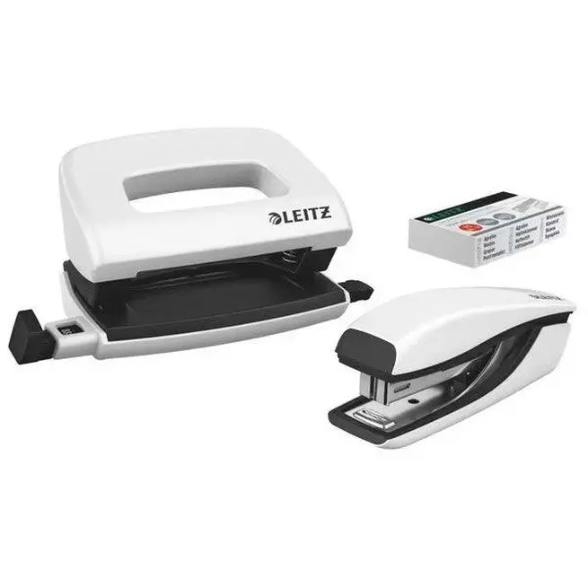 Leitz Nexxt Wow Mini Stapler And Hole Punch Set White 1