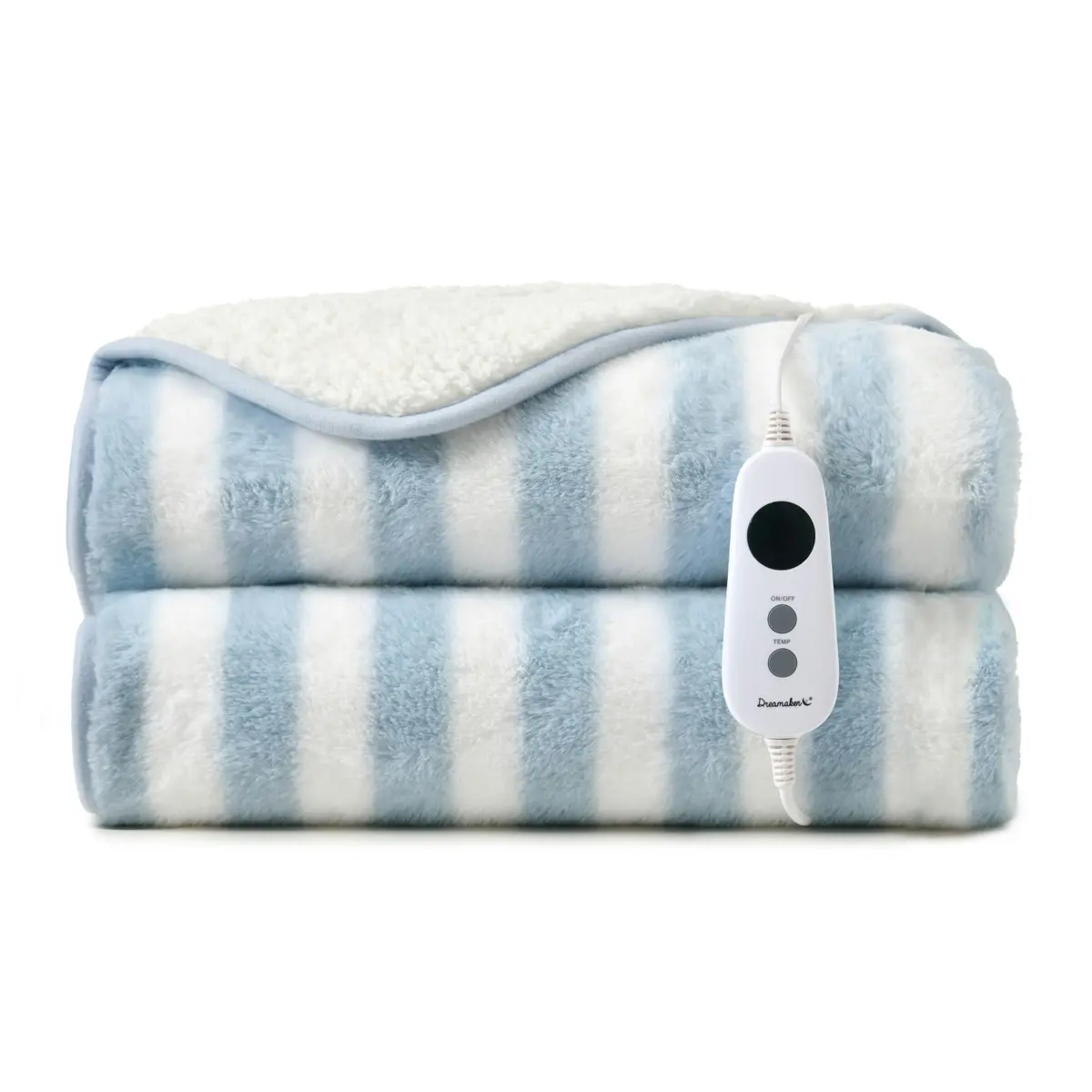 Dreamaker Linea Faux Fur Heated Throw [180X200cm] (Blue) 1