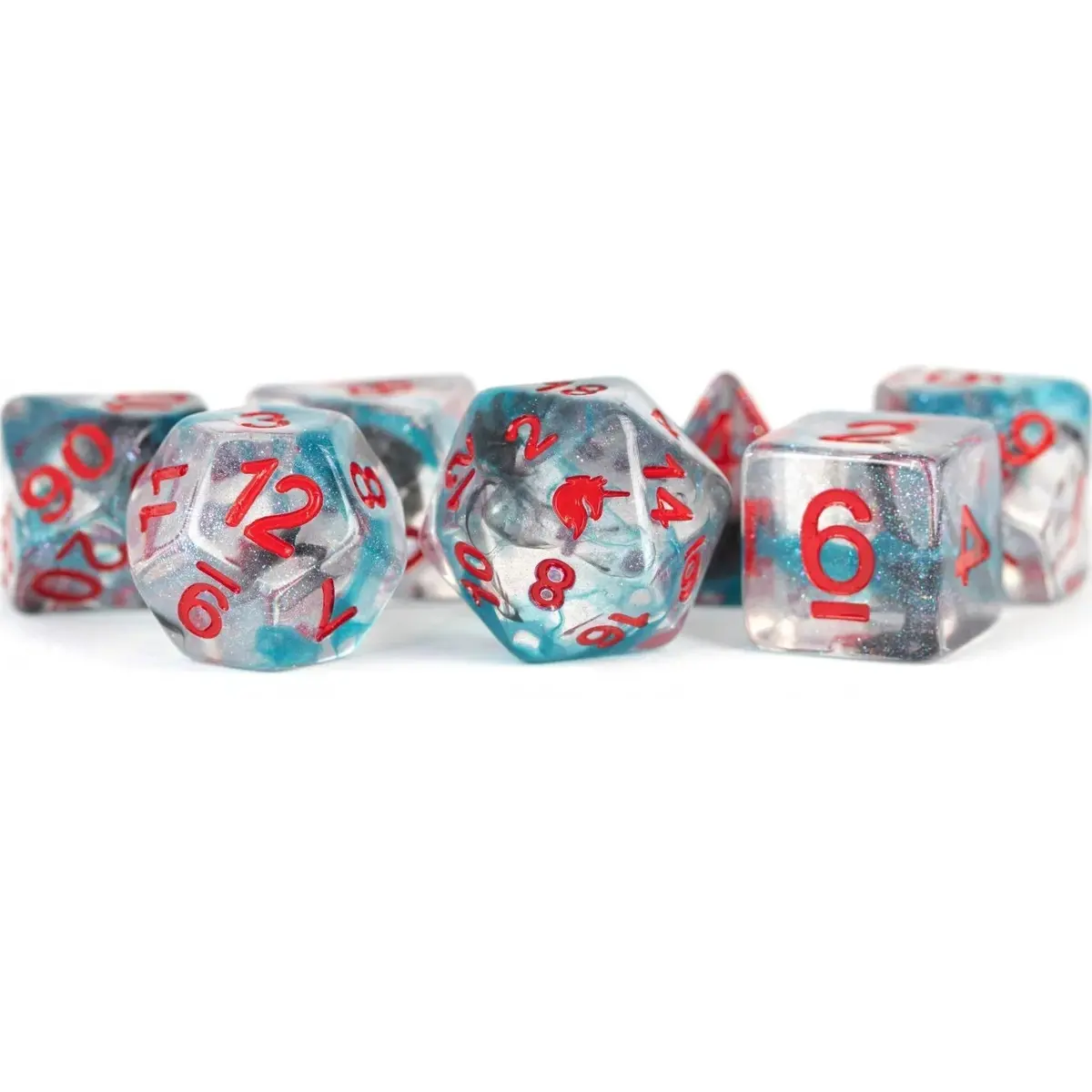 Fanroll By Metallic Dice Games Metallic Dice Games Unicorn Resin Polyhedral Dice 7 Set (Battle Wounds) 1