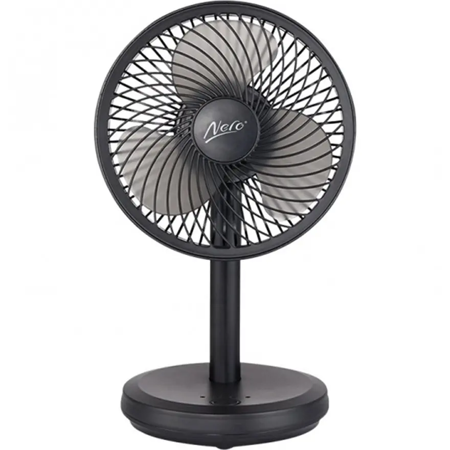 Nero Usb Desk Fan 13Cm 4 Speed Control Black Office Home Adjustable 1