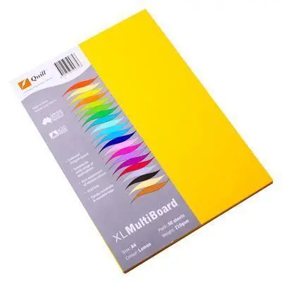 Quill Xl Multiboard Paper 210Gsm A4 Pack 50 (Lemon) 1