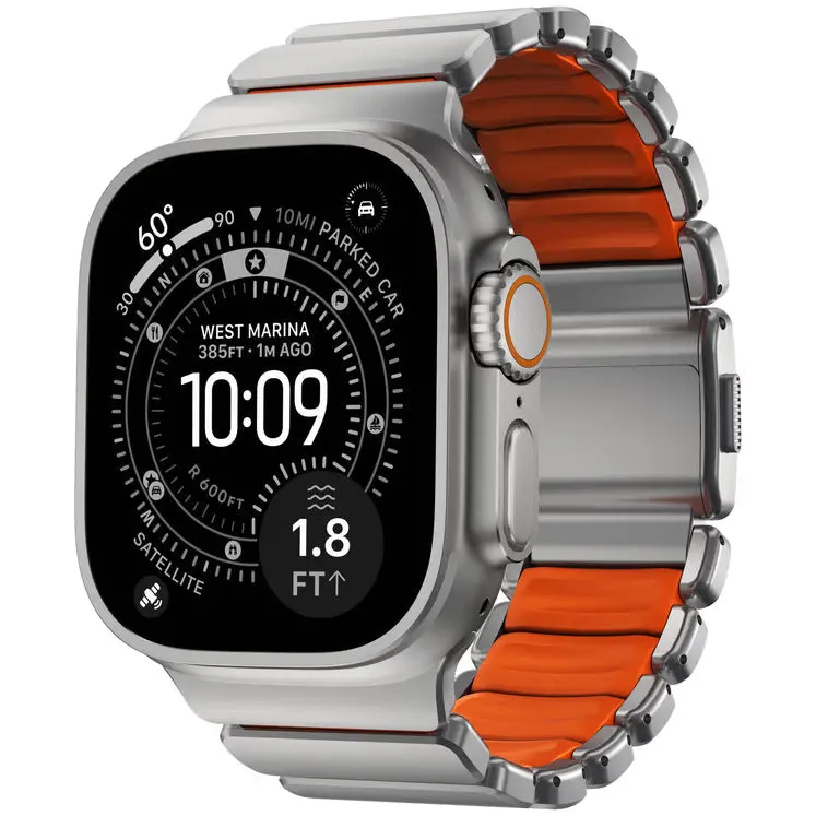 Nomad Stratos - Apple Watch 49Mm/Ultra1&2 (Natural/Orange) 1