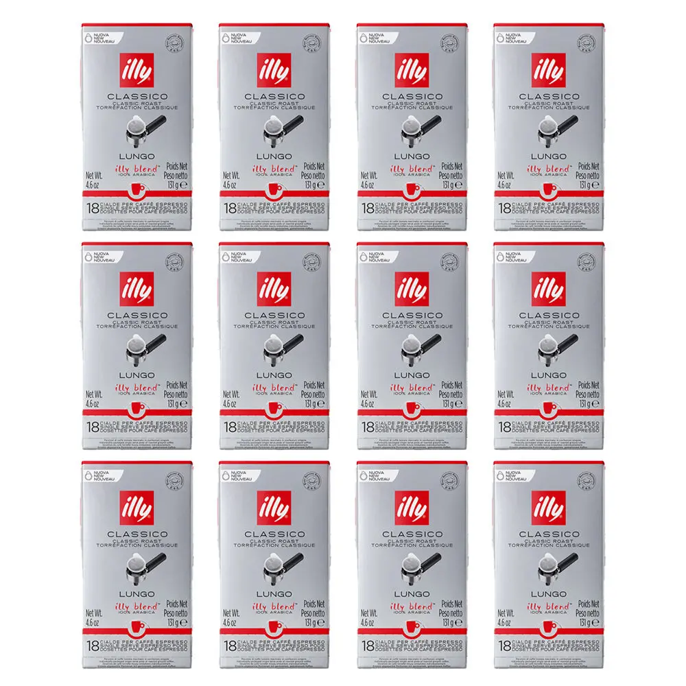 Illy Arabica Lungo E.S.E Espresso Coffee Pods Classic Roast 12X18pcs 1