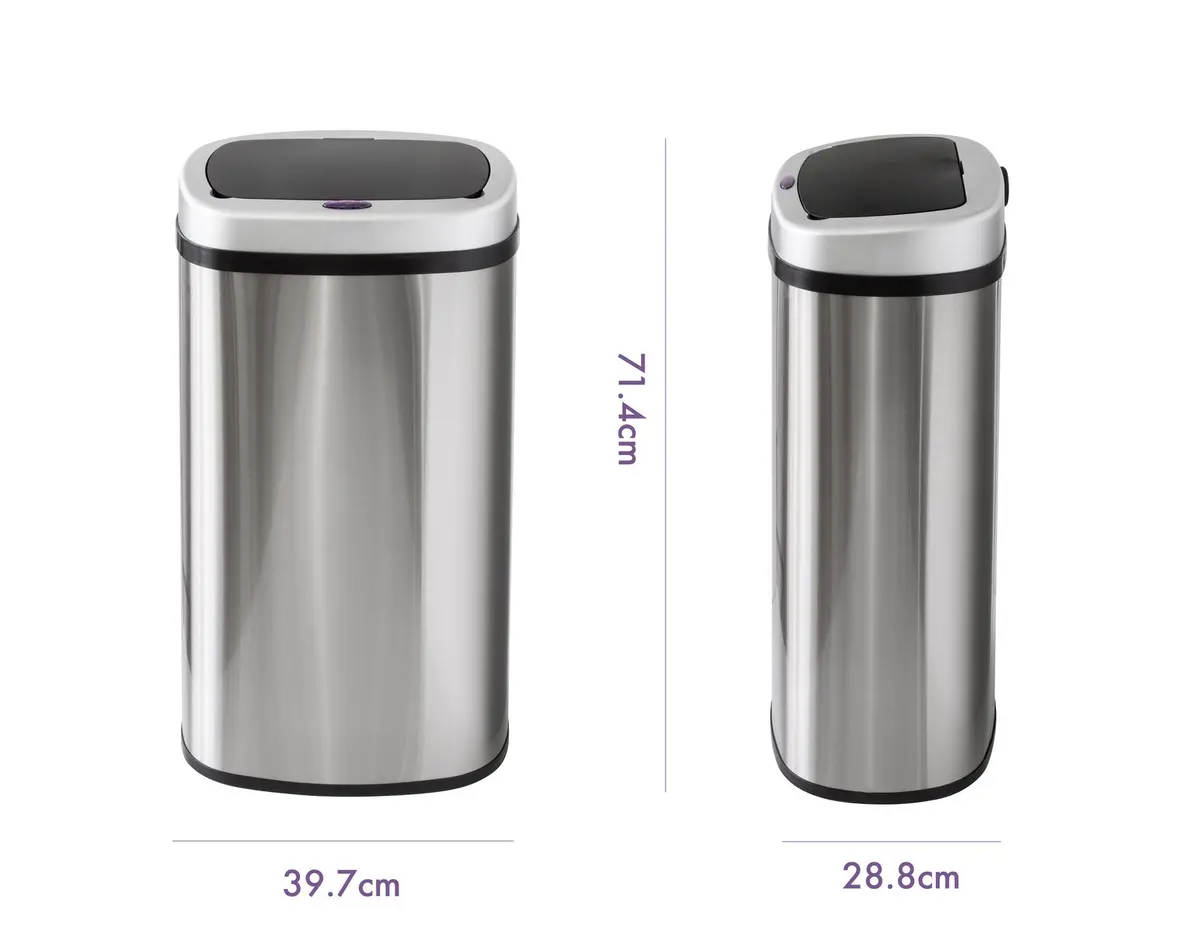 Lenoxx 60L Stainless Steel Motion Sensor Rubbish Bin 2