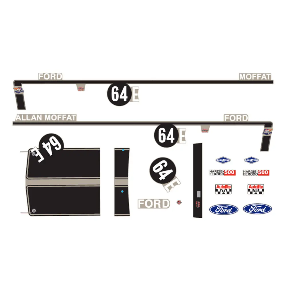 Dda 1:24 Scale #64E Xw Ford Bathurst Decal Kit Accessory 1