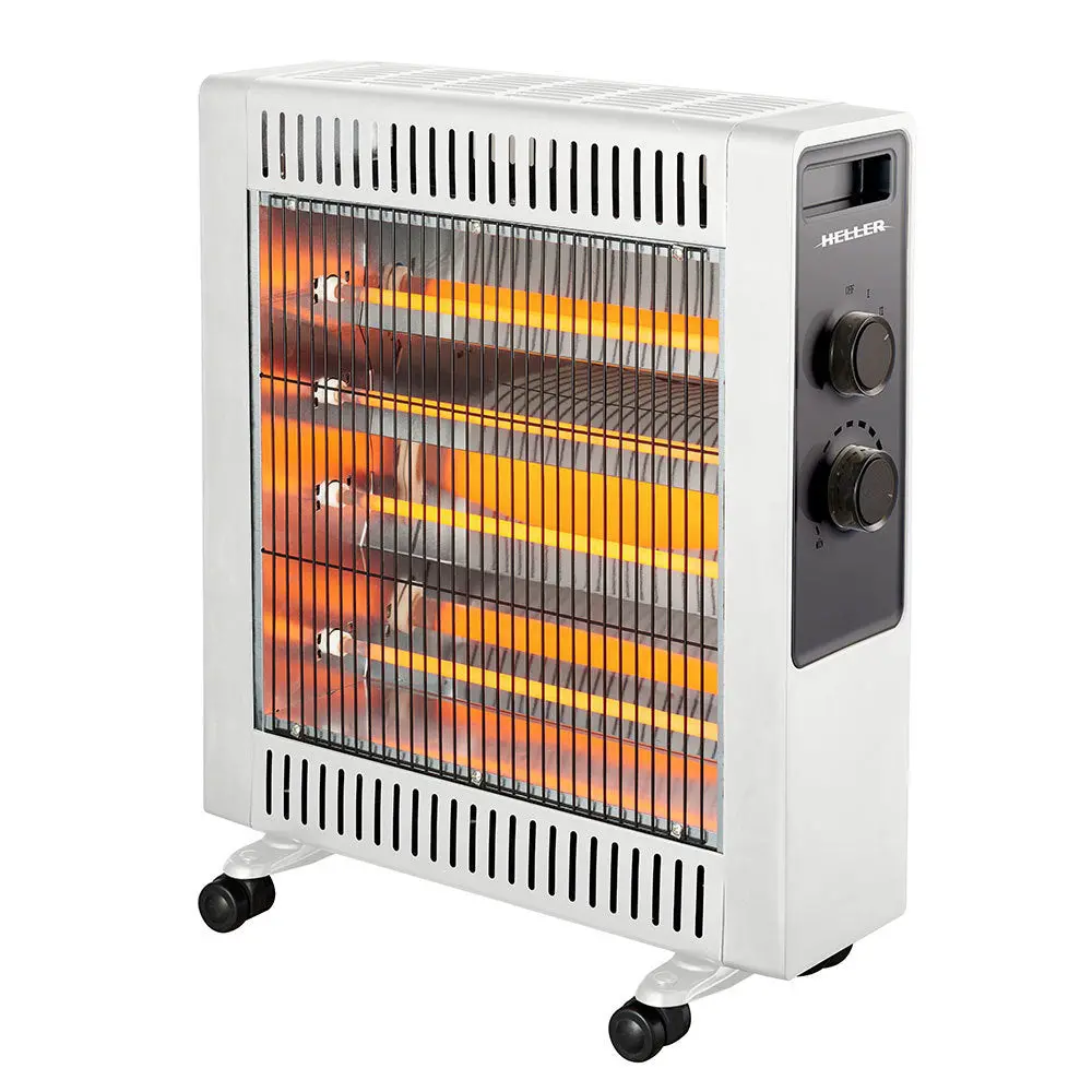 Heller 2200W Electric White Quartz Radiant Heater Floor With 2 Heating Setting 1