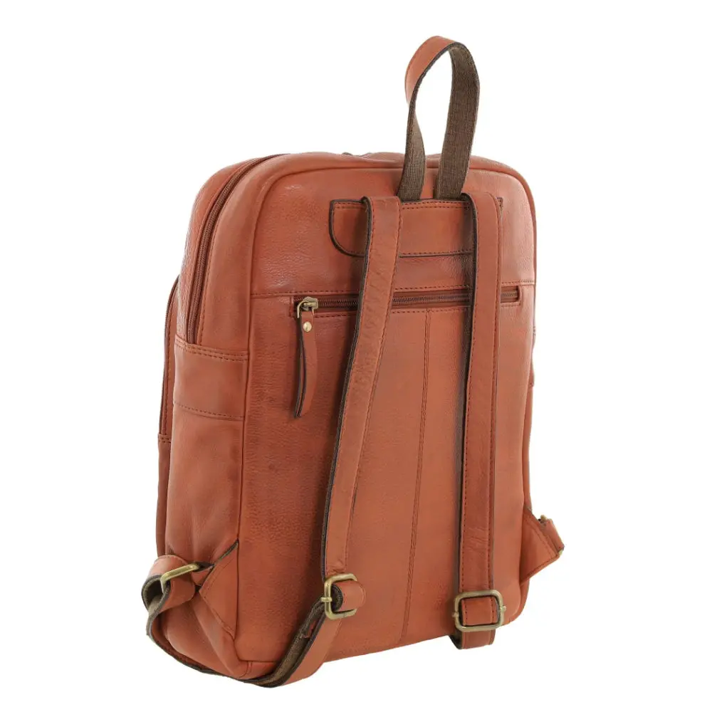 Pierre Cardin Vintage Leather Business/Laptop Backpack Bag 29X35cm Cognac 2