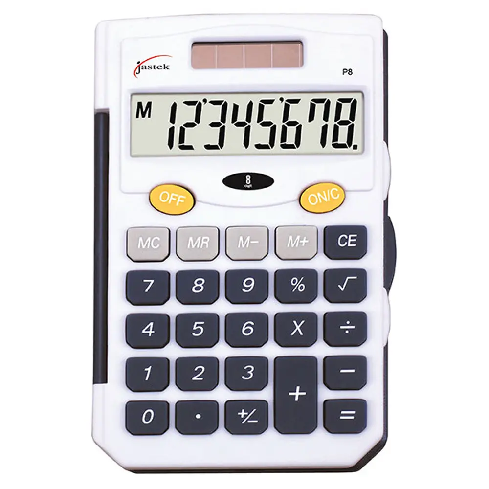 Jastek Portable Pocket 8 Digit Dual Powered School Or Work Calculator (Blue) 1