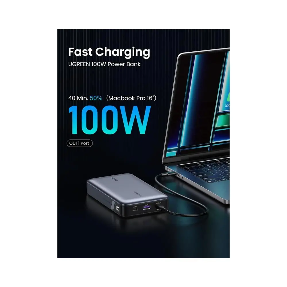 Ugreen 100W Power Bank 20000Mah 3-Port For Laptops 2