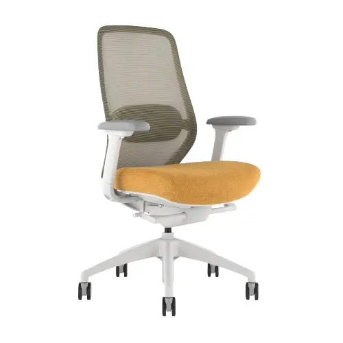Desky Coilflex Ergonomic Office Chair - Yellow / No Headrest 1
