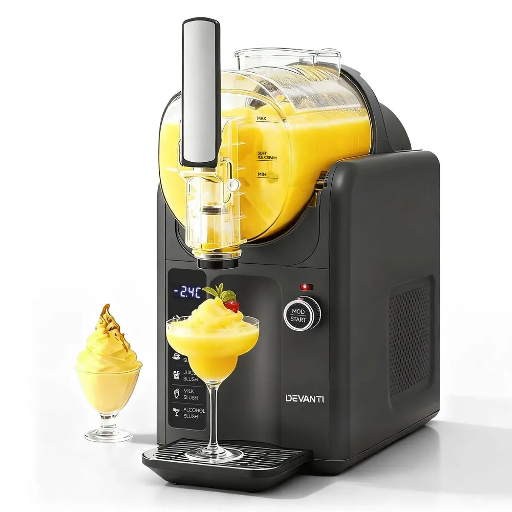 Devanti Slushie Machine Ice Cream Maker 2L (Grey) 1