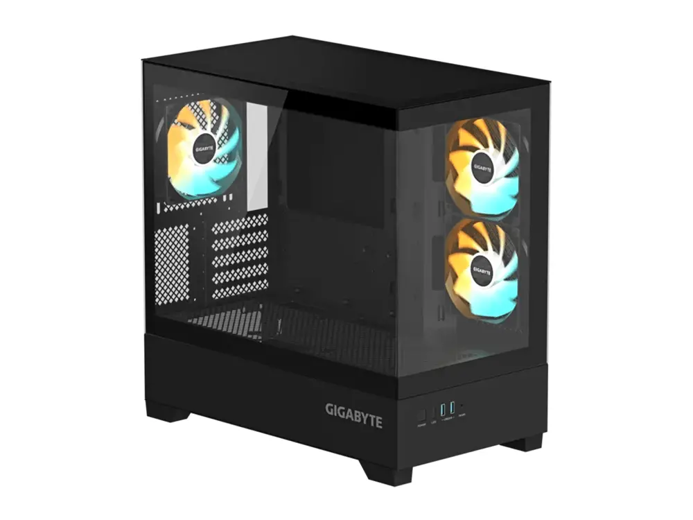 Gigabyte C201 Panoramic Tempered Glass Matx Mid-Tower Case - Black 1