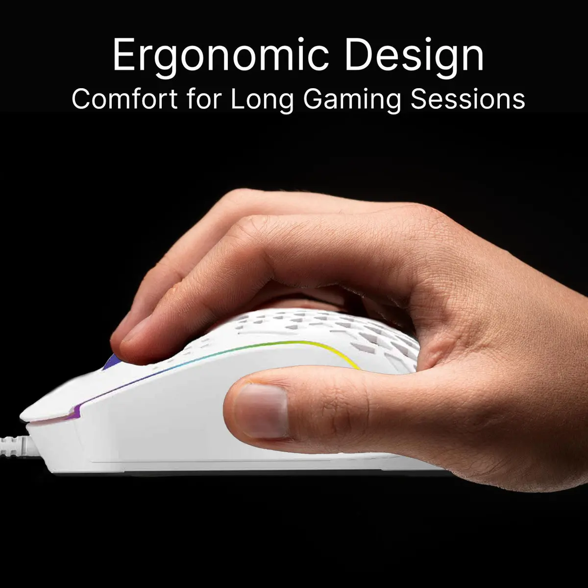Laser Wired Rgb Gaming Mouse With 13 Modes (White) 2