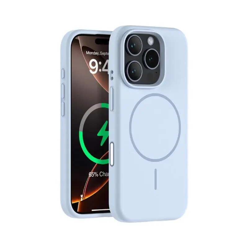 Ishield Ultra Magsafe Liquid Silicone Case Iphone 16 Pro Max (Sky Blue) 1