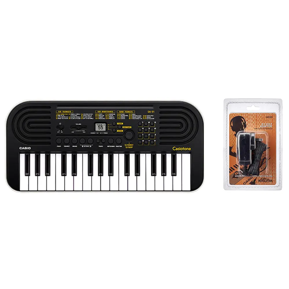 Casio Sa-51 Casiotone Mini 32 Key Keyboard With Wall Adaptor (Black) 1