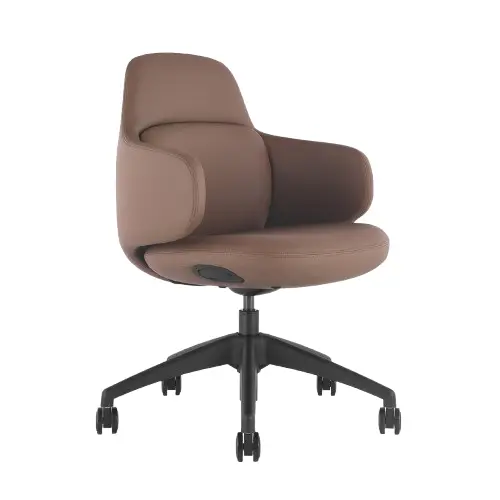 Desky Arco Office Chair - Dark Brown Microfiber Leather 1