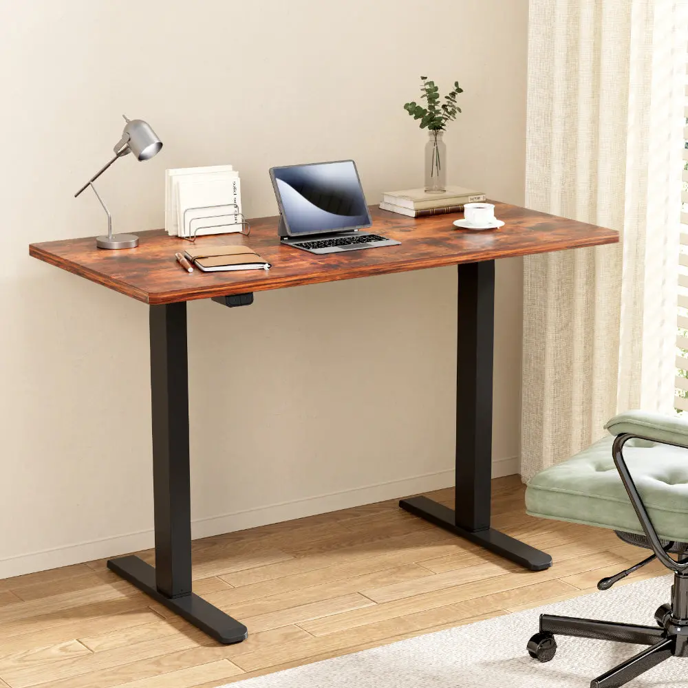 Artiss Standing Desk Motorised Rustic Brown 140Cm 2