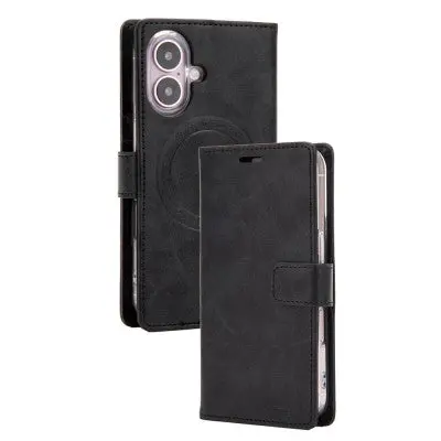 Goospery Bluemoon Diary For Iphone 16 Plus - Black, With Magsafe 1