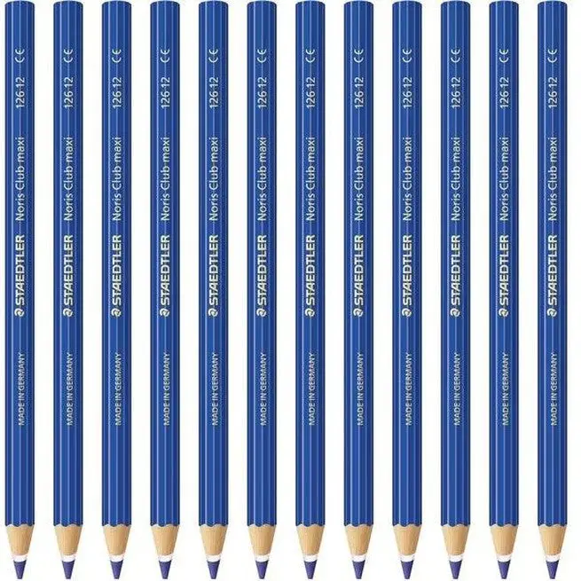 Staedtler Noris Club Maxi Learner Coloured Pencils Pack 12 (Blue) 1