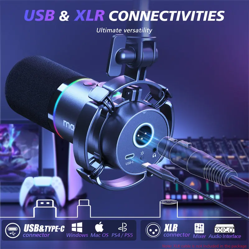 Maono Pd200xs Usb/Xlr Dynamic Microphone Set With Boom Arm 2