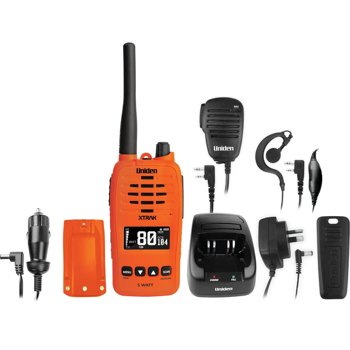 Uniden Xtrak50 5 Watt Waterproof Smart Uhf Handheld Radio (Orange) 2
