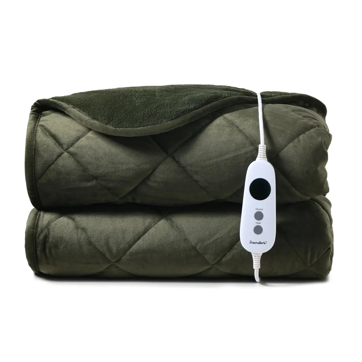 Dreamaker Haven Velvet Heated Throw [180X200cm] (Olive) 1