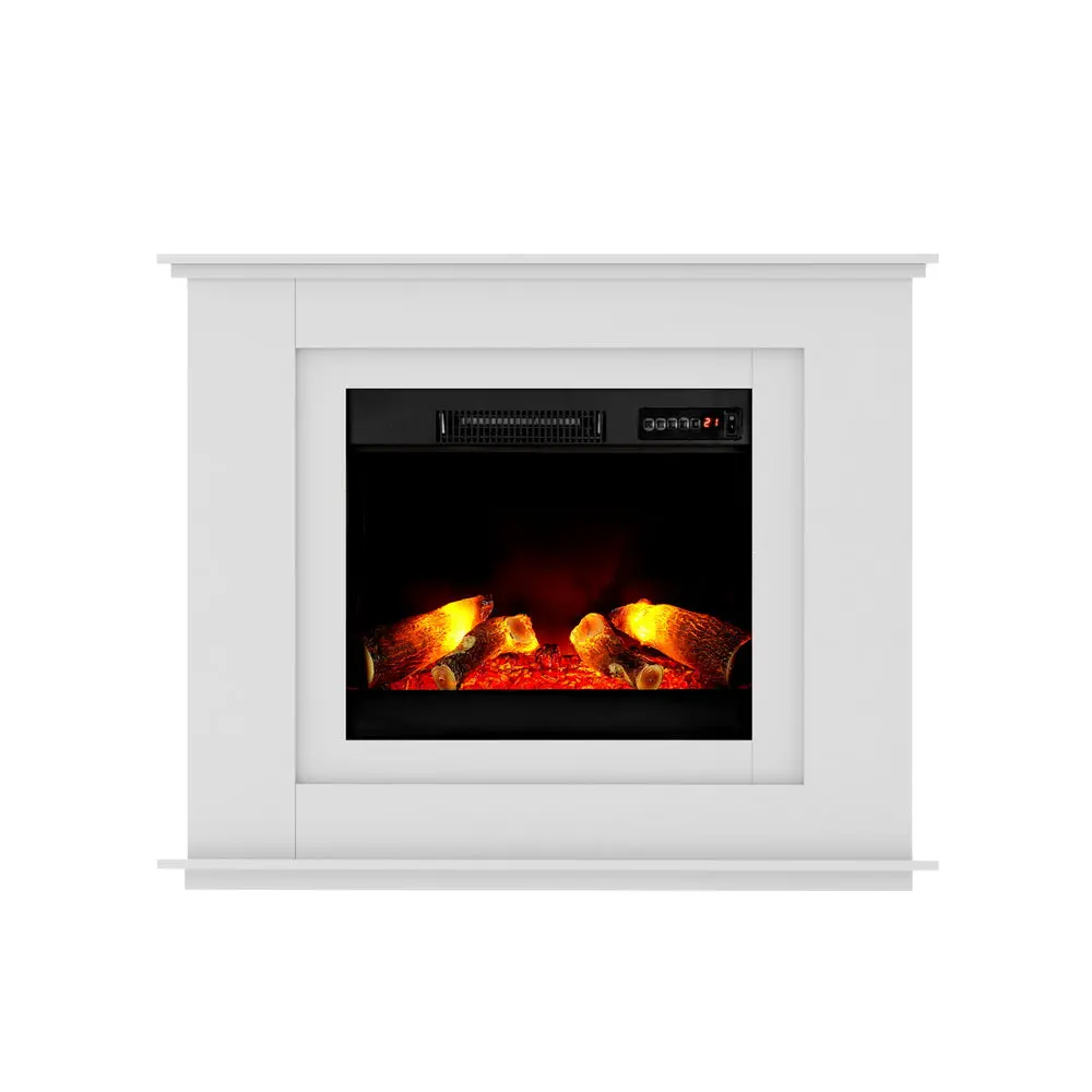 Devanti Electric Fireplace Fire Heater 2000W White 1