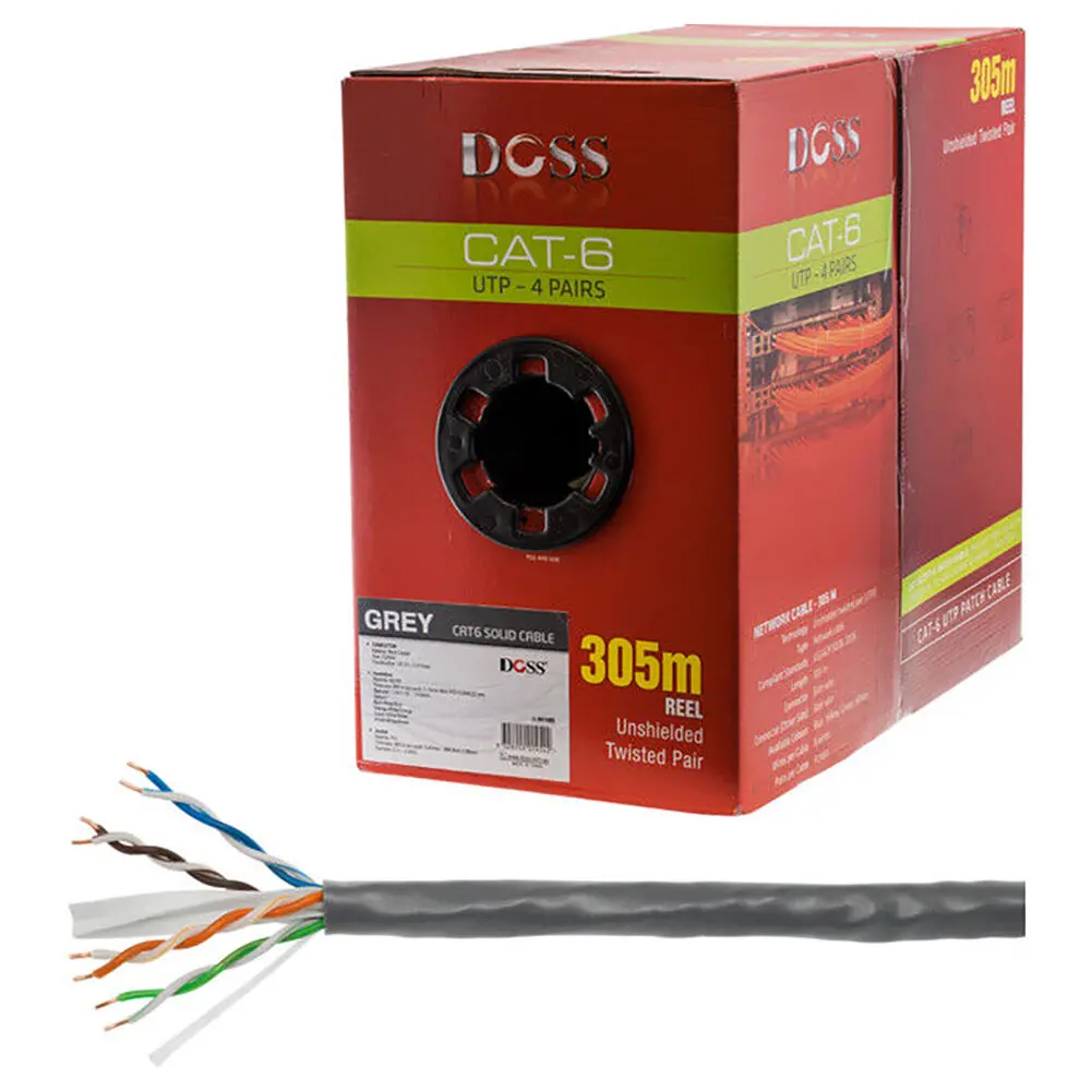Doss Cat6 Solid Utp 4-Pair Lan Cable 305M (Grey) 1