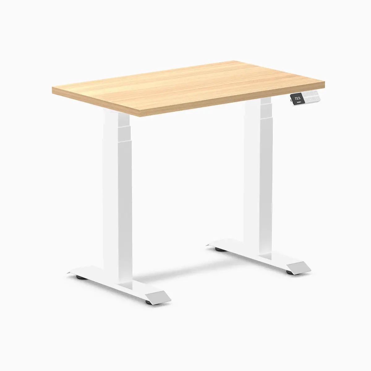 Desky Dual Mini Sit Stand Desk 800X500 Sublime Teak Desktop And White Frame 1
