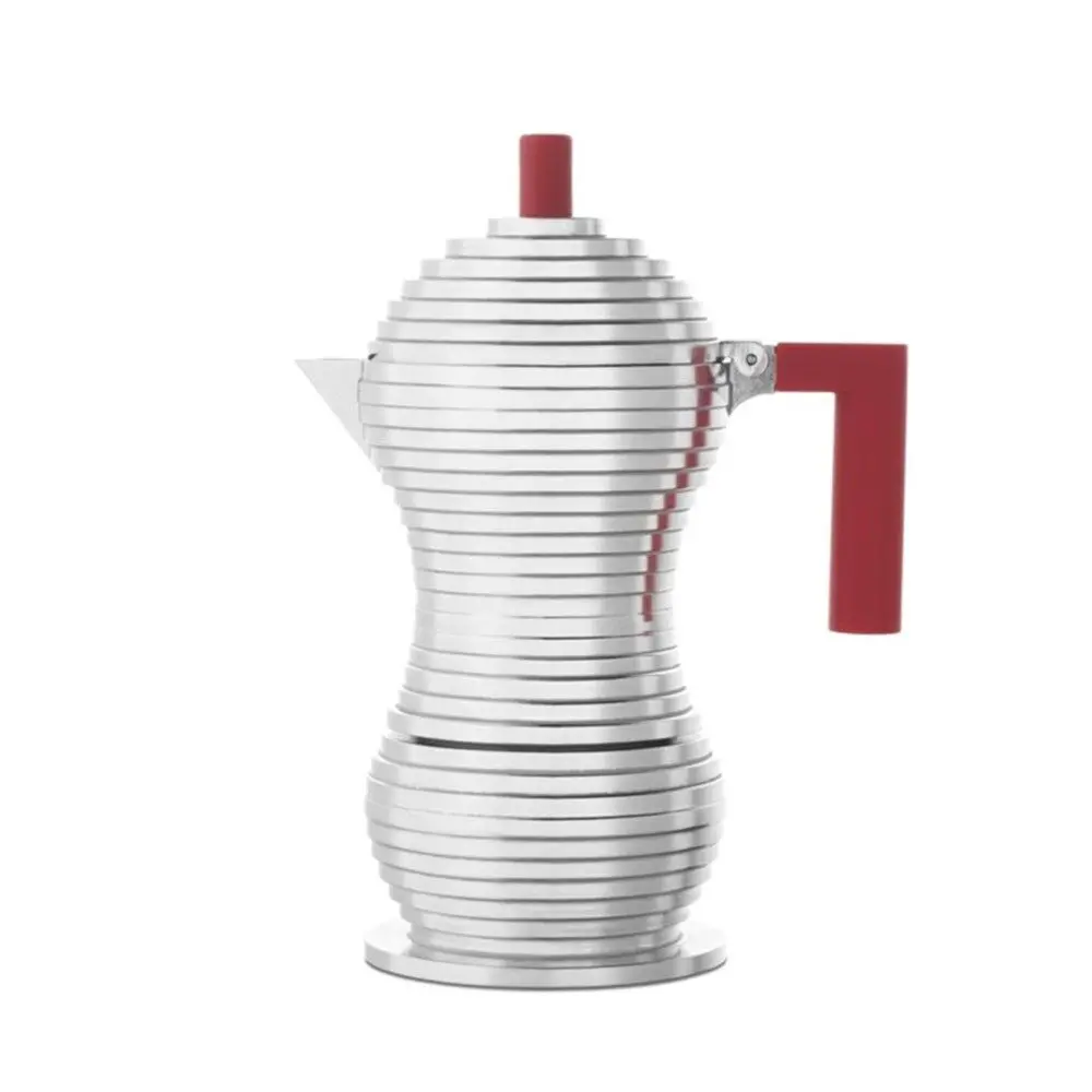 Illy Moka Pot Alessi Pulcina Stovetop Espresso Coffee Maker 150Ml Red 1