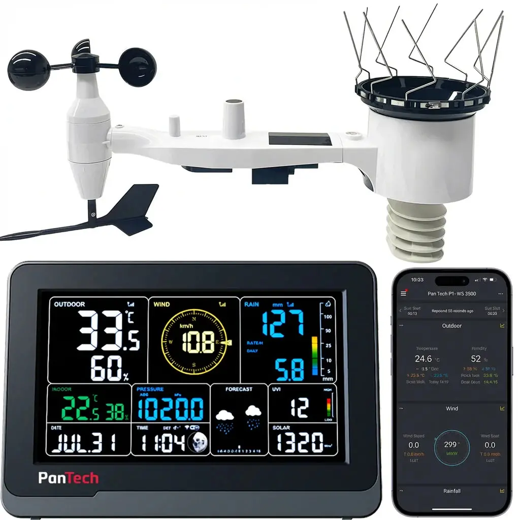 Pantech Gen3 Pt-Ws3900 Iot Solar Powered Wifi Wireless Weather Station 7.5" Display 1