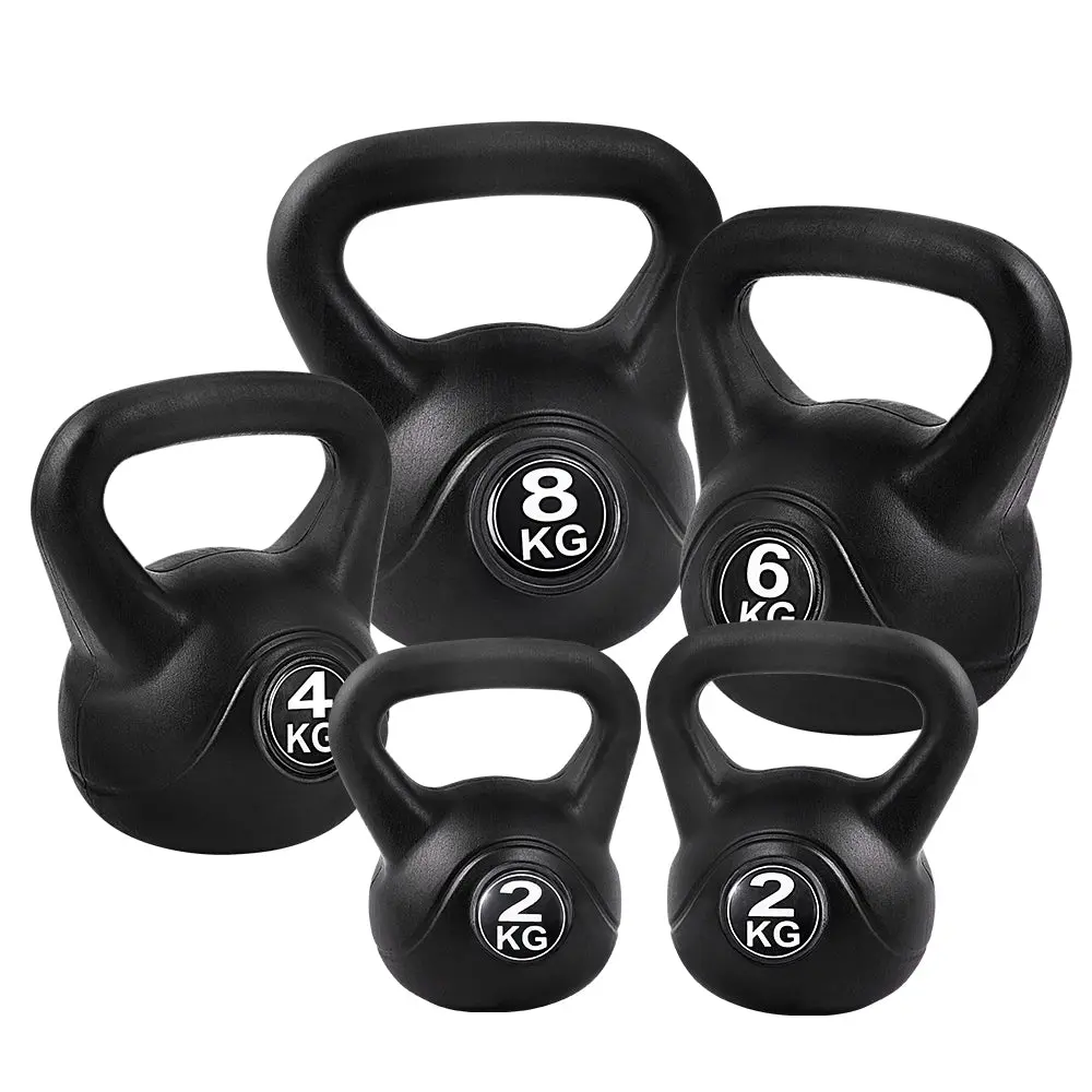 Everfit 22Kg Kettlebell Set Weight Lifting Kettlebells Bench Dumbbells Gym Home 1