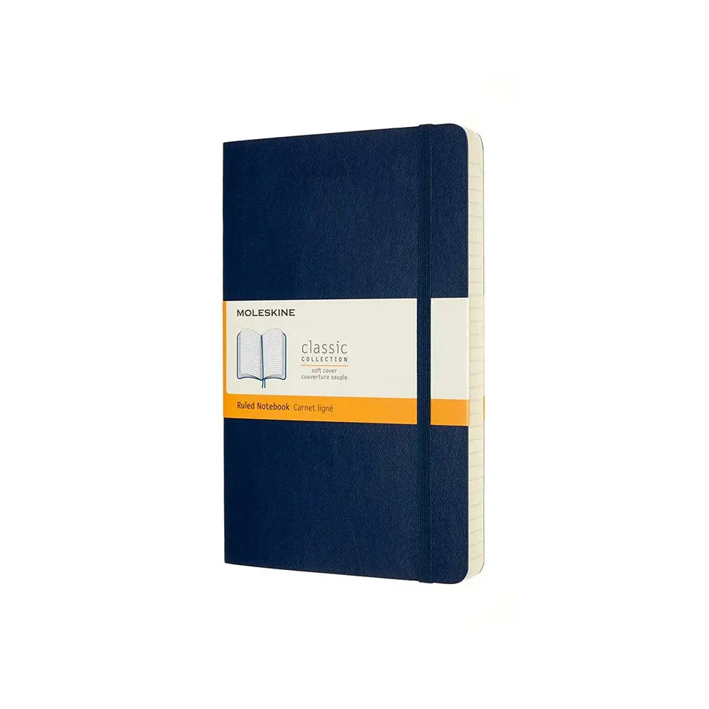 Moleskine Classic Soft Cover Notebook Expanded Ruled Large (Sapphire Blue) 1