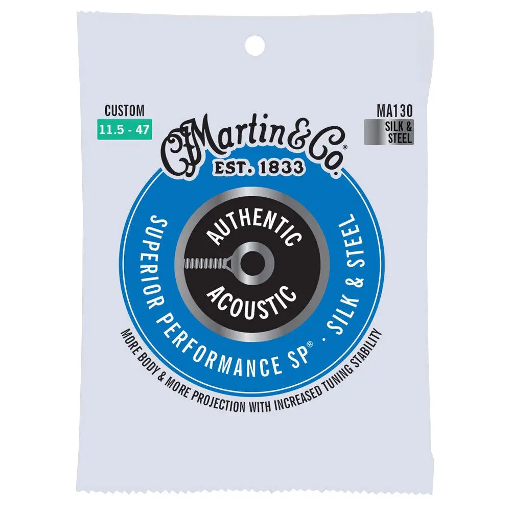 Martin Guitar Ma130 Authentic Acoustic Strings Silk And Steel Custom Gauge 1